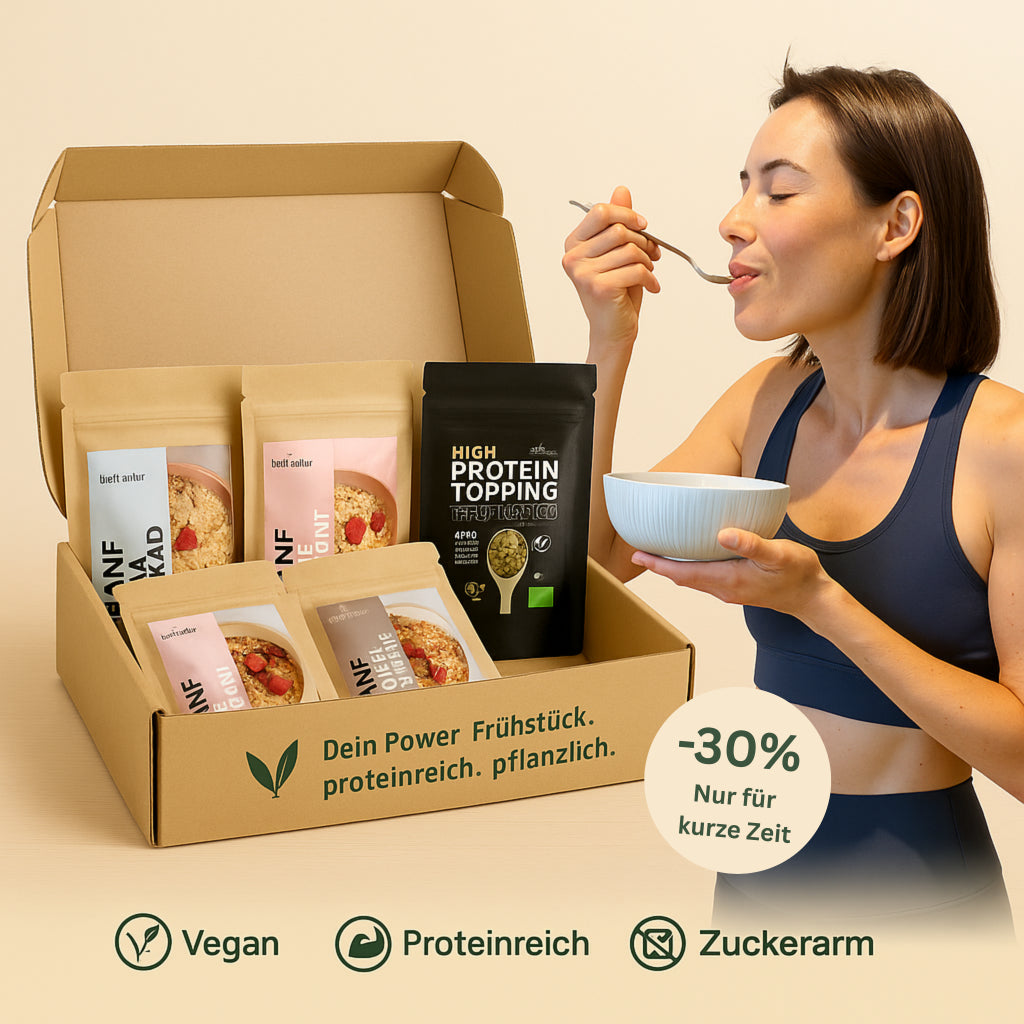 Hanf-Frühstück Probierpaket - kostenloser Versand mit Code: Versand100