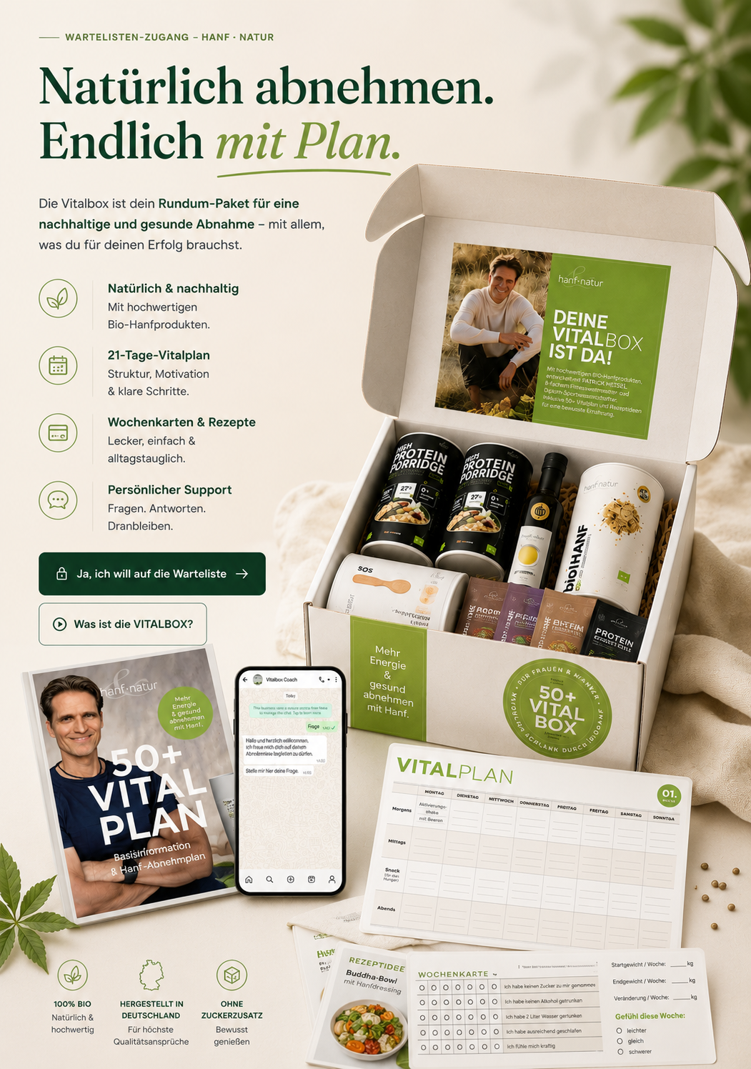 VITALBOX Produktbox mit Bio-Hanfprodukten